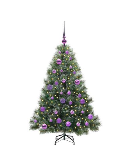 Albero di Natale artificiale con 150 LED Verde 120 cm PE e PVC