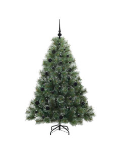 Albero di Natale artificiale con 150 LED Verde 150 cm PE e PVC