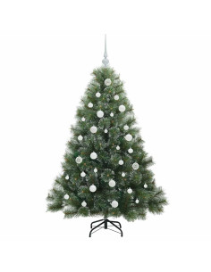 Albero di Natale artificiale con 150 LED Verde 150 cm PE e PVC