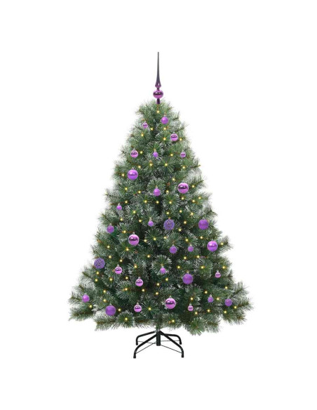 Albero di Natale artificiale con 150 LED Verde 150 cm PE e PVC