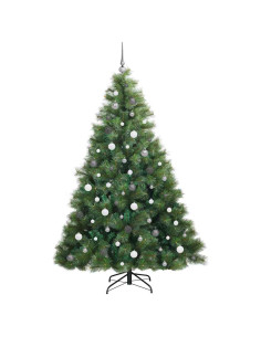 Albero di Natale artificiale con 300 LED Verde 210 cm PE e PVC