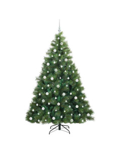 Albero di Natale artificiale con 300 LED Verde 210 cm PE e PVC