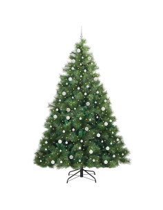 Albero di Natale artificiale con 300 LED Verde 240 cm PE e PVC