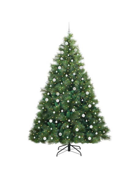Albero di Natale artificiale con 300 LED Verde 240 cm PE e PVC