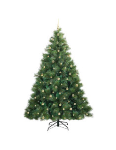 Albero di Natale artificiale con 300 LED Verde 240 cm PE e PVC