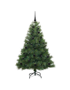 Albero di Natale artificiale con 150 LED Verde 150 cm PE e PVC