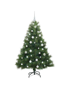 Albero di Natale artificiale con 150 LED Verde 150 cm PE e PVC
