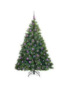 Albero di Natale artificiale con 300 LED Verde 180 cm PE e PVC