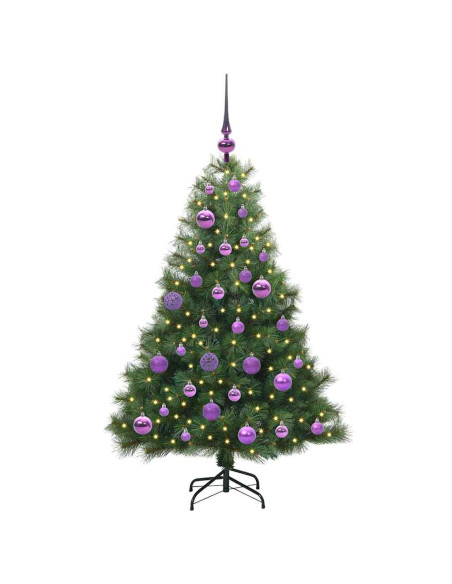 Albero di Natale artificiale con 150 LED Verde 120 cm PE e PVC