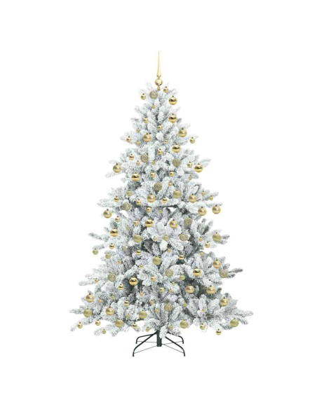 Albero di Natale Artificiale con Rami Pieghevoli Bianco 180 cm