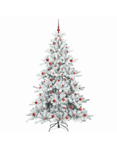 Albero di Natale Artificiale con Rami Pieghevoli Bianco 210 cm