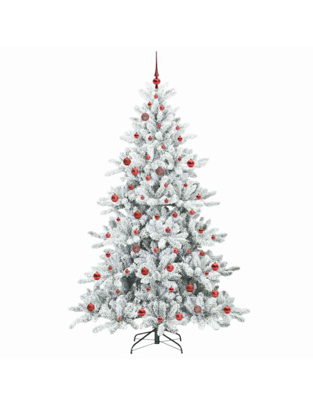 Albero di Natale Artificiale con Rami Pieghevoli Bianco 210 cm