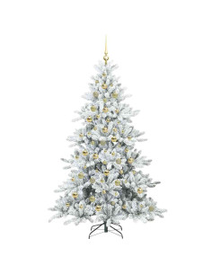 Albero di Natale Artificiale con Rami Pieghevoli Bianco 210 cm