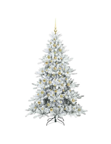 Albero di Natale Artificiale con Rami Pieghevoli Bianco 210 cm