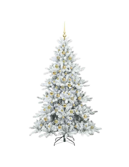 Albero di Natale Artificiale con Rami Pieghevoli Bianco 210 cm