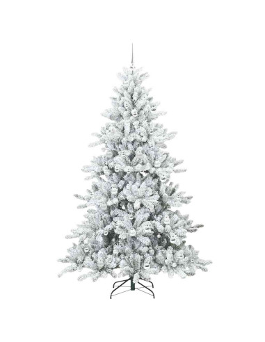 Albero di Natale Artificiale con Rami Pieghevoli Bianco 210 cm