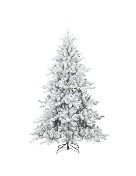 Albero di Natale Artificiale con Rami Pieghevoli Bianco 210 cm