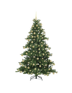 Albero di Natale Artificiale con Rami Pieghevoli Verde 180 cm
