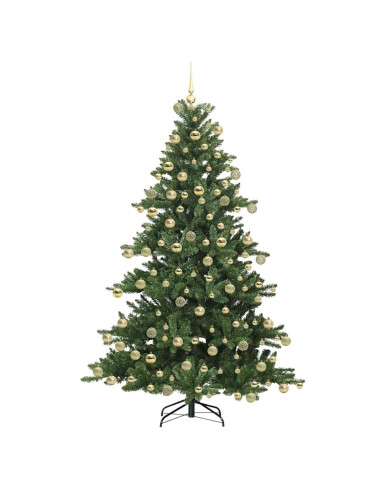 Albero di Natale Artificiale con Rami Pieghevoli Verde 180 cm