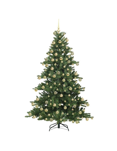 Albero di Natale Artificiale con Rami Pieghevoli Verde 180 cm