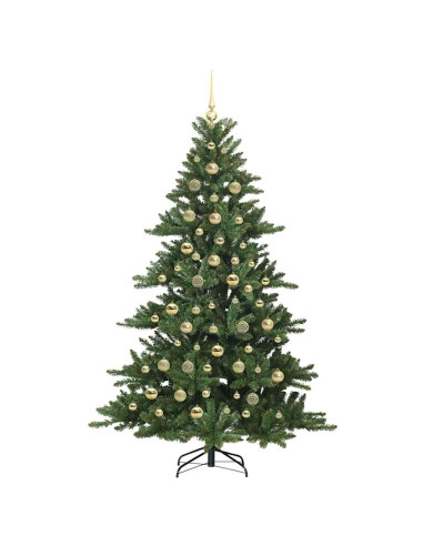 Albero di Natale Artificiale con Rami Pieghevoli Verde 210 cm
