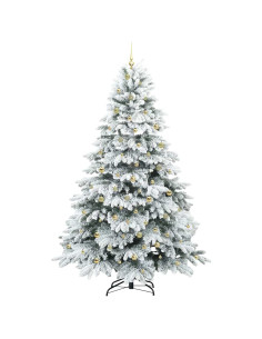 Albero di Natale artificiale con 300 LED Verde 240 cm PE e PVC
