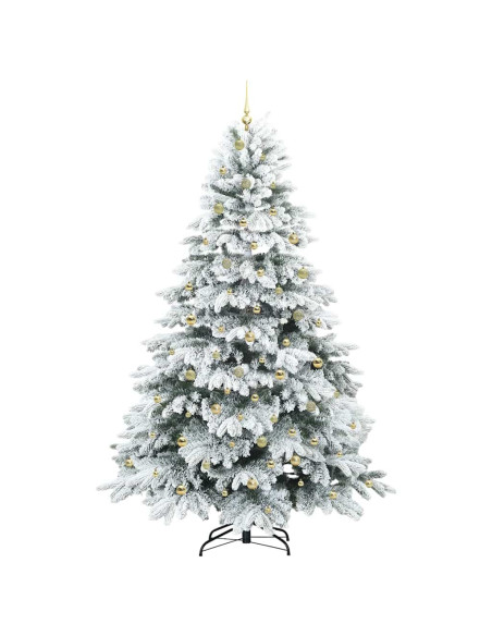 Albero di Natale artificiale con 300 LED Verde 240 cm PE e PVC