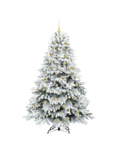 Albero di Natale artificiale con 300 LED Bianco 180 cm PE e PVC
