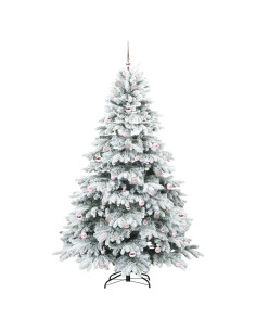 Albero di Natale artificiale con 300 LED Verde 210 cm PE e PVC