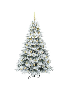 Albero di Natale artificiale con 300 LED Bianco 210 cm PE e PVC