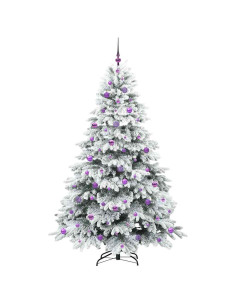 Albero di Natale artificiale con 300 LED Bianco 210 cm PE e PVC