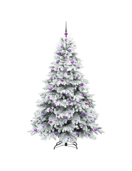 Albero di Natale artificiale con 300 LED Verde 210 cm PE e PVC