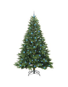 Albero di Natale artificiale con 300 LED Verde 240 cm PE e PVC