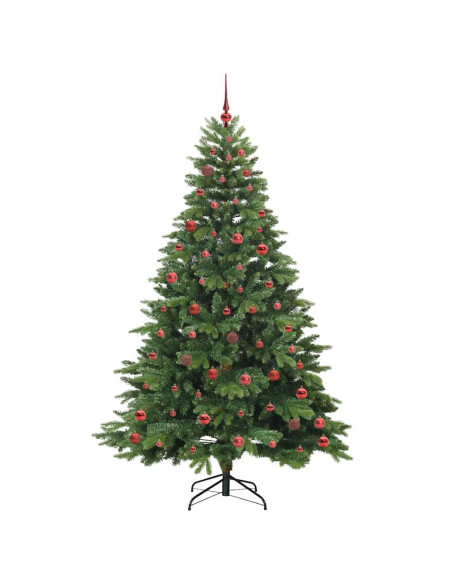 Albero di Natale artificiale con 300 LED Verde 210 cm PE e PVC