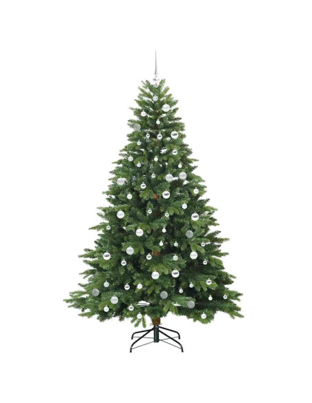 Albero di Natale artificiale con 300 LED Verde 210 cm PE e PVC