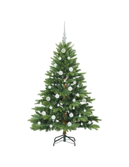 Albero di Natale artificiale con 150 LED Verde 150 cm PE e PVC