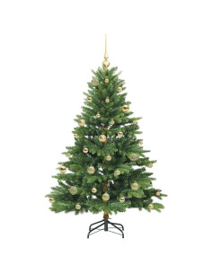 Albero di Natale artificiale con 150 LED Verde 150 cm PE e PVC