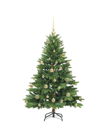 Albero di Natale artificiale con 150 LED Verde 150 cm PE e PVC