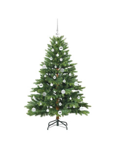 Albero di Natale artificiale con 150 LED Verde 150 cm PE e PVC
