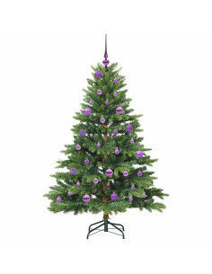 Albero di Natale artificiale con 150 LED Verde 150 cm PE e PVC