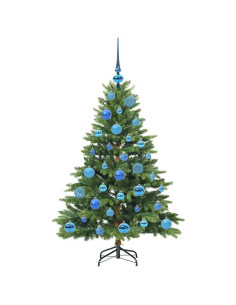 Albero di Natale artificiale con 150 LED Verde 120 cm PE e PVC