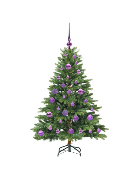 Albero di Natale artificiale con 150 LED Verde 120 cm PE e PVC