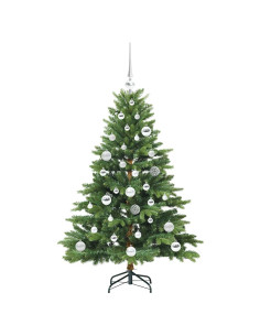 Albero di Natale artificiale con 150 LED Verde 120 cm PE e PVC