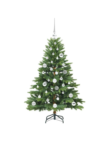 Albero di Natale artificiale con 150 LED Verde 120 cm PE e PVC