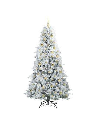 Albero di Natale Artificiale con Rami Pieghevoli Bianco 180 cm