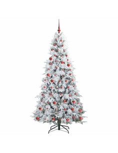 Albero di Natale Artificiale con Rami Pieghevoli Bianco 210 cm