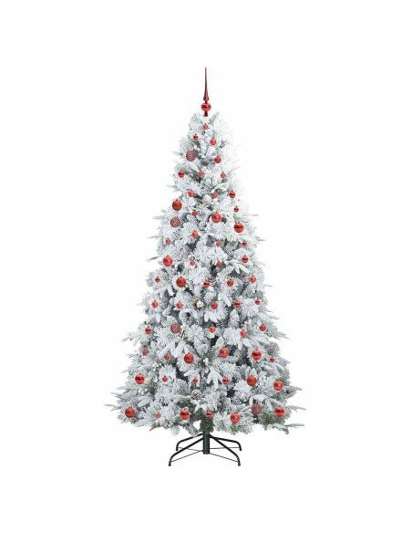 Albero di Natale Artificiale con Rami Pieghevoli Bianco 210 cm