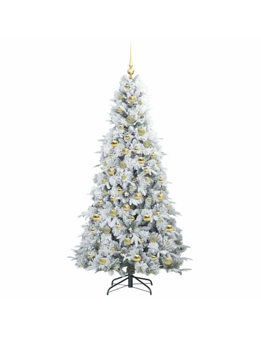 Albero di Natale Artificiale con Rami Pieghevoli Bianco 210 cm