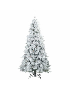 Albero di Natale Artificiale con Rami Pieghevoli Bianco 210 cm
