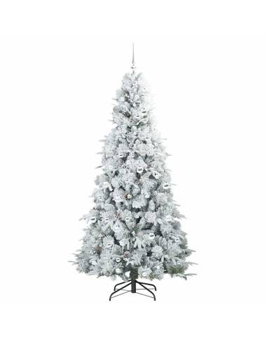 Albero di Natale Artificiale con Rami Pieghevoli Bianco 210 cm